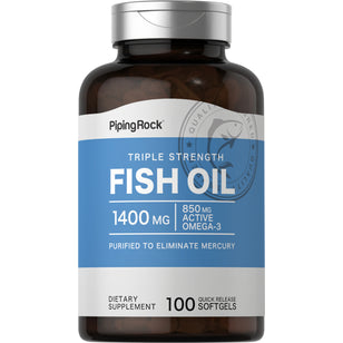 Triple Strength Omega-3 Fish Oil 1400 mg (850 mg Active Omega-3), 100 Quick Release Softgels